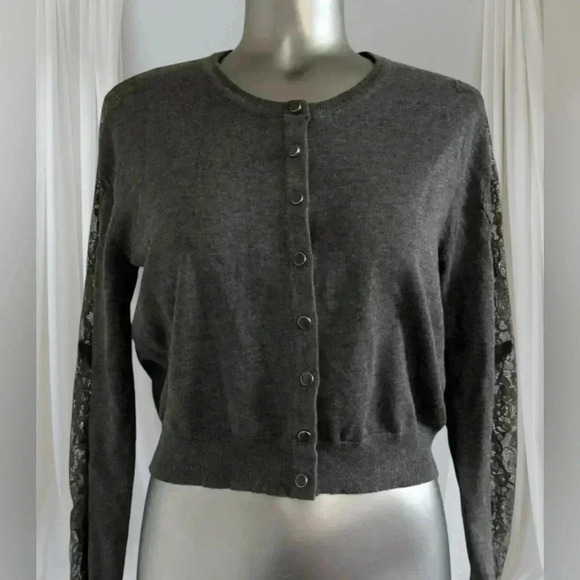 💎💟Vintage  Lightweight Cardigan With Lace - Picture 1 of 13